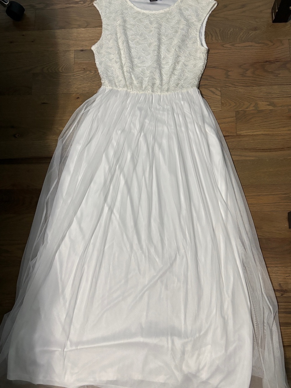 Elegant White Lace & Tulle Formal Dress